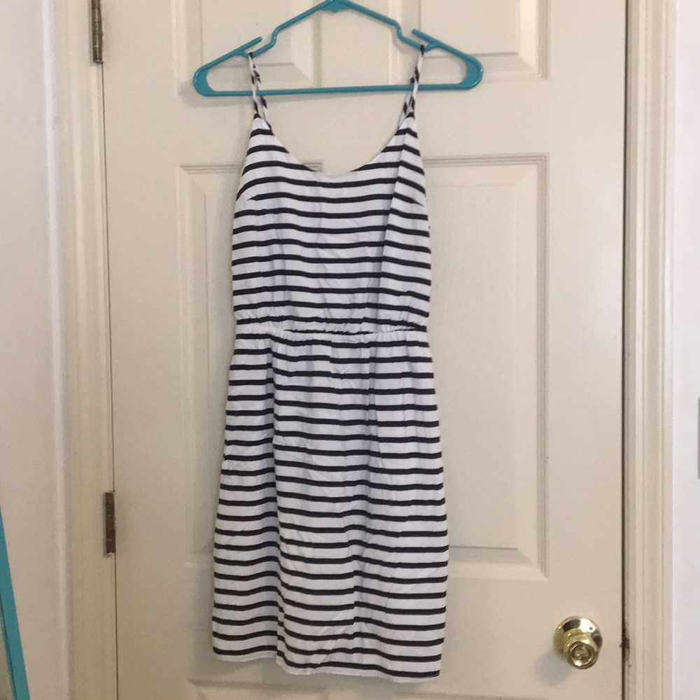 Striped Sundress (White and Navy)